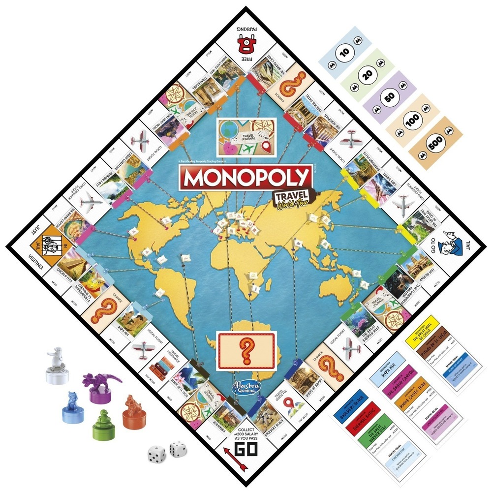 Monopoly Travel World Tour Board Game Bonus Penguin Stamper Token Hasbro Ages 8+ - Picture 4 of 9